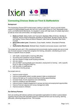 Connecting Choices Stoke-On-Trent & Staffordshire