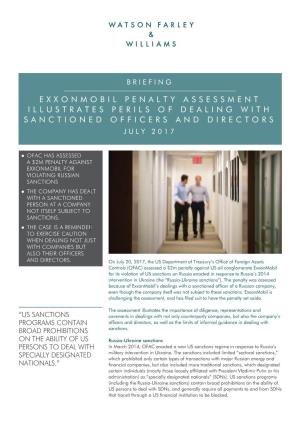 Exxonmobil Penalty Assessment Illustrates Perils of Dealing with Sanctioned Officers and Directors 3