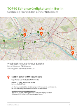 TOP10 Sehenswürdigkeiten in Berlin Sightseeing-Tour Mit Dem Berliner Nahverkehr