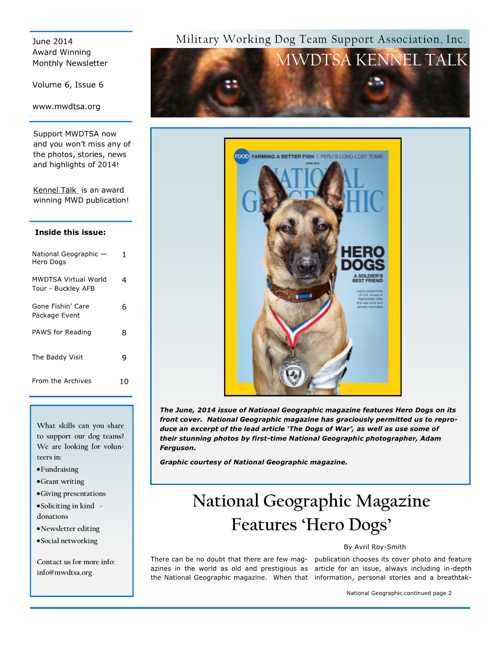 National Geographic Magazine Features 'Hero Dogs'