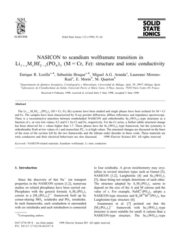 NASICON to Scandium Wolframate Transition in Li M Hf (PO ) (M5cr, Fe): Structure and Ionic Conductivity