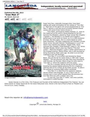 LAMORINDA WEEKLY | "Iron Man 3"