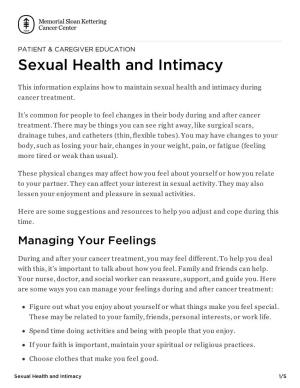 Sexual Health and Intimacy