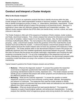 Conduct and Interpret a Cluster Analysis