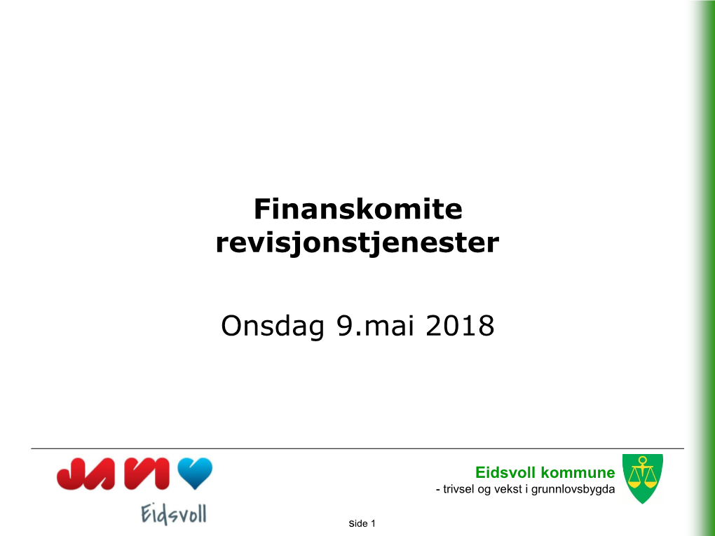 Finanskomite Revisjonstjenester Onsdag 9.Mai