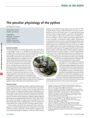 The Peculiar Physiology of the Python by Gregory D