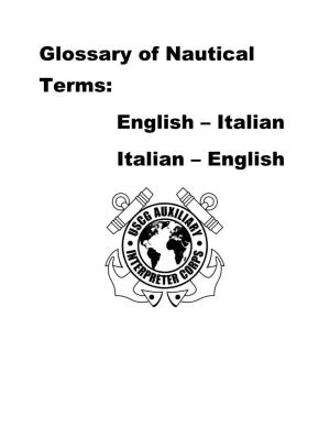 Glossary of Nautical Terms: English – Italian Italian – English