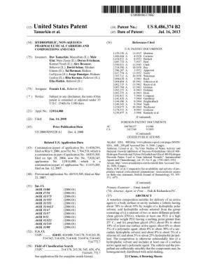 (12) United States Patent (10) Patent No.: US 8,486,374 B2 Tamarkin Et Al