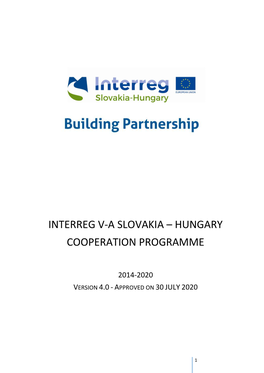 Interreg V-A Slovakia – Hungary Cooperation Programme