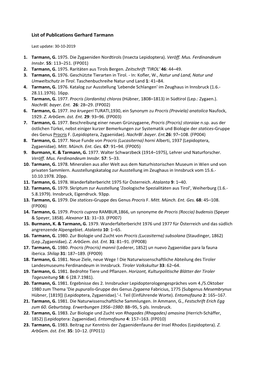List of Publications Gerhard Tarmann