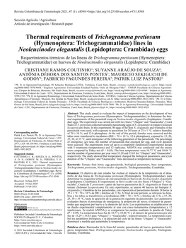 Thermal Requirements of Trichogramma