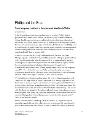Phillip and the Eora Governing Race Relations in the Colony of New South Wales