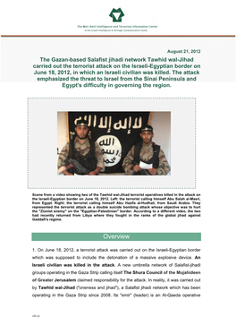 The Gazan-Based Salafist Jihadi Network Tawhid Wal-Jihad Carried