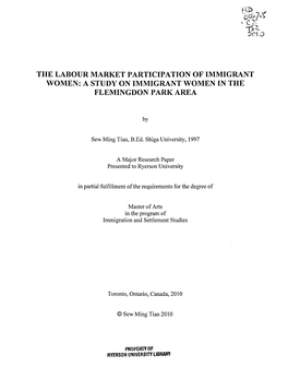 A Study on Immigrant Women in the Flemingdon Park Area