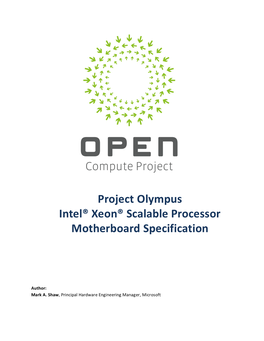 Project Olympus Intel Xeon Scalable Processor Motherboard
