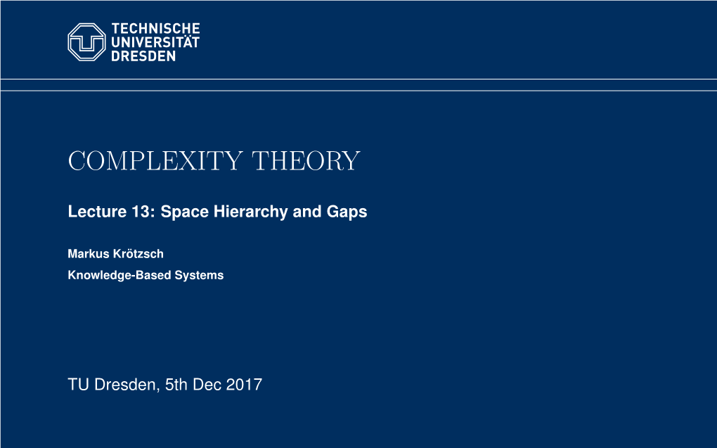 Complexity Theory