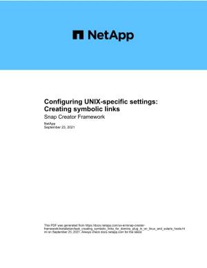 Configuring UNIX-Specific Settings: Creating Symbolic Links : Snap