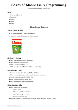 Basics of Mobile Linux Programming