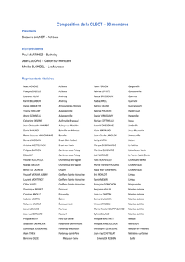 Composition De La CLECT – 93 Membres