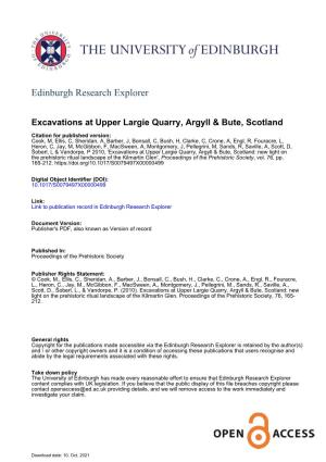 Excavations at Upper Largie Quarry, Argyll & Bute, Scotland