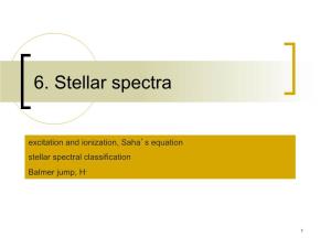 6. Stellar Spectra