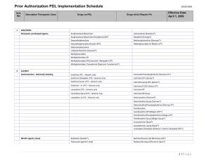 Prior Authorization PDL Implementation Schedule 02/20/2009