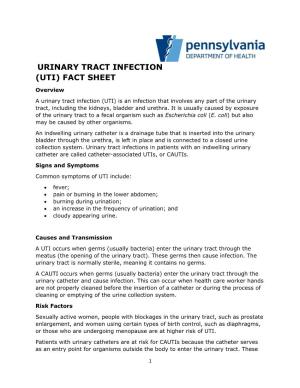 Urinary Tract Infection (Uti) Fact Sheet