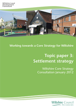 Topic Paper 3: Settlement Strategy