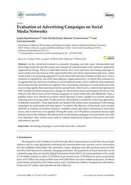 Evaluation of Advertising Campaigns on Social Media Networks