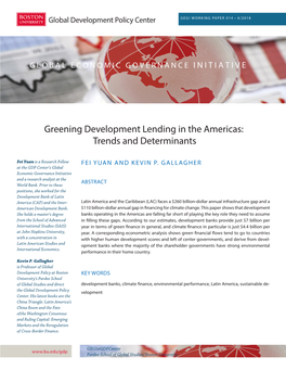 Greening Development Lending in the Americas: Trends and Determinants
