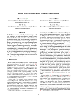 Selfish Behavior in the Tezos Proof-Of-Stake Protocol