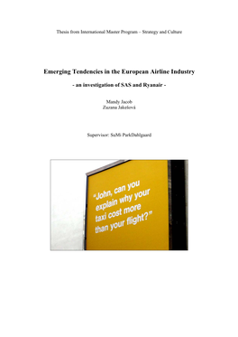 Emerging Tendencies in the European Airline Industry