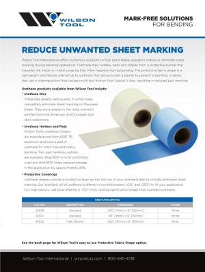 Reduce Unwanted Sheet Marking