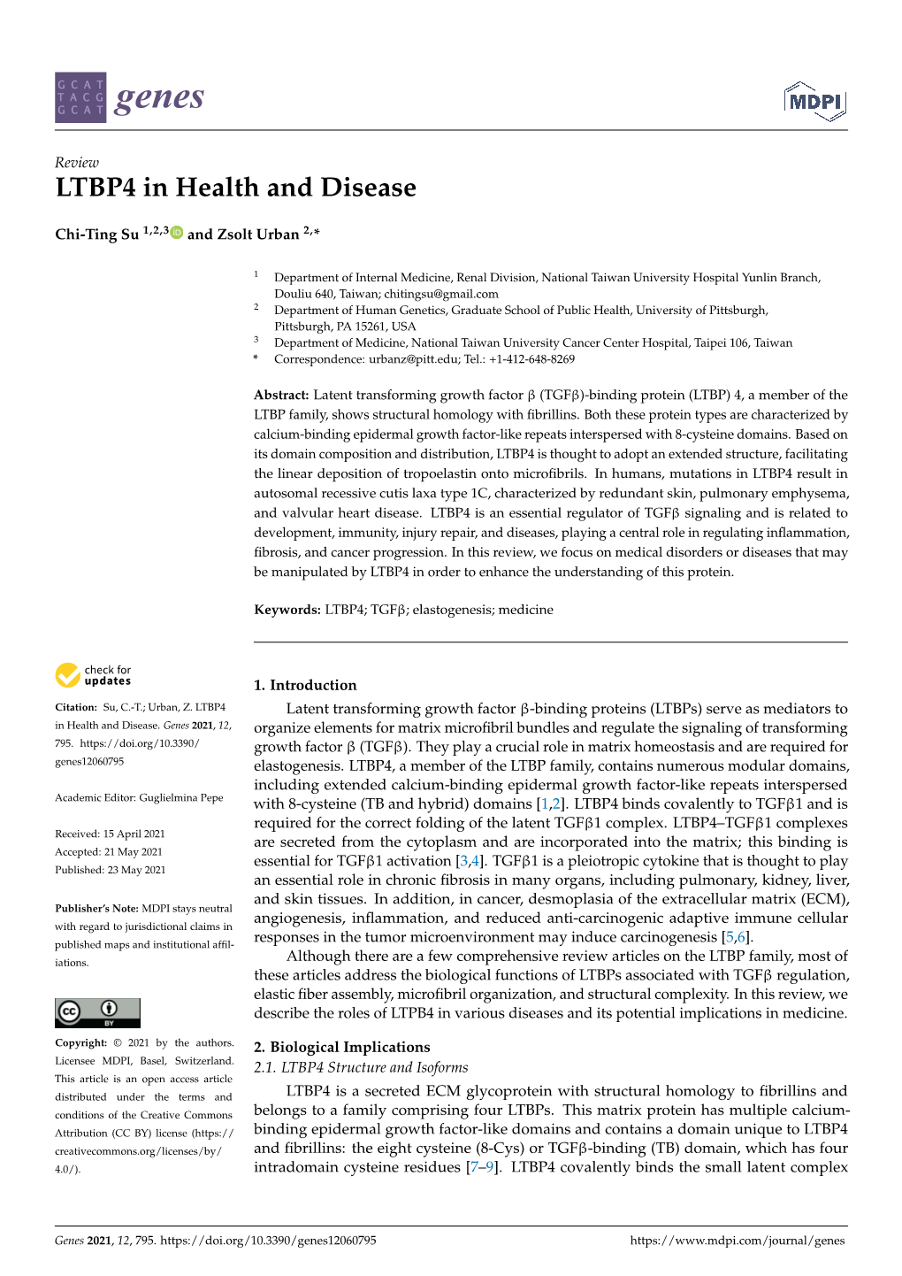 LTBP4 in Health and Disease