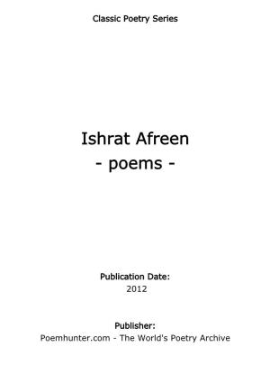Ishrat Afreen - Poems