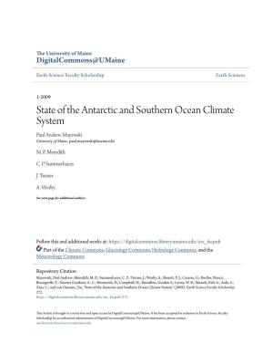 State of the Antarctic and Southern Ocean Climate System Paul Andrew Mayewski University of Maine, Paul.Mayewski@Maine.Edu