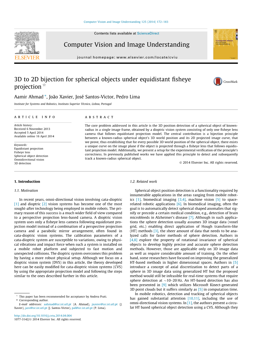 3D to 2D Bijection for Spherical Objects Under Equidistant Fisheye Projection