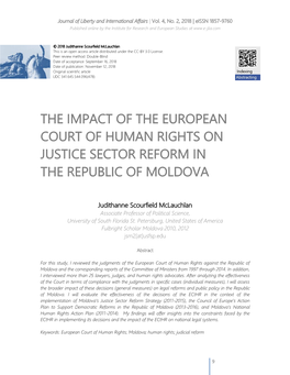 The Impact of the European Court of Human Rights on Justice Sector Reform in the Republic of Moldova