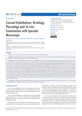 Corneal Endothelium