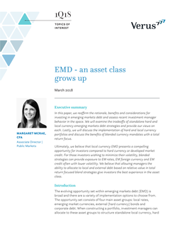 EMD - an Asset Class Grows Up