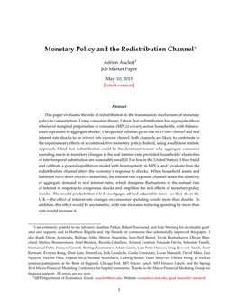 Monetary Policy and the Redistribution Channel∗
