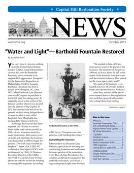 “Water and Light”—Bartholdi Fountain Restored