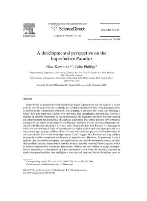 A Developmental Perspective on the Imperfective Paradox