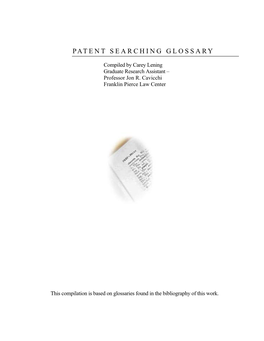 Patent Searching Glossary (PDF)