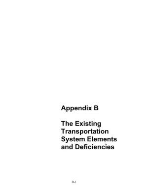Appendix B the Existing Transportation System Elements