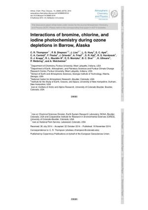Interactions of Bromine, Chlorine, and Iodine Photochemistry During Ozone Depletions in Barrow, Alaska C