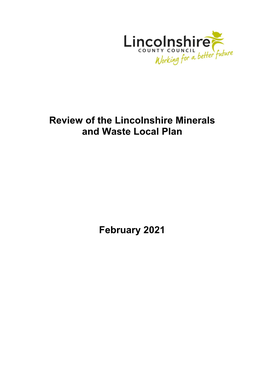 Review of the Lincolnshire Minerals and Waste Local Plan
