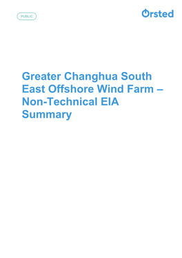 Greater Changhua South East Offshore Wind Farm – Non-Technical EIA Summary