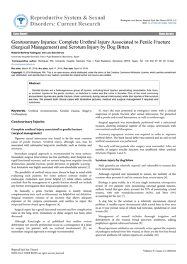 Complete Urethral Injury Associated to Penile Fracture