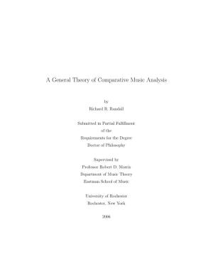 A General Theory of Comparative Music Analysis